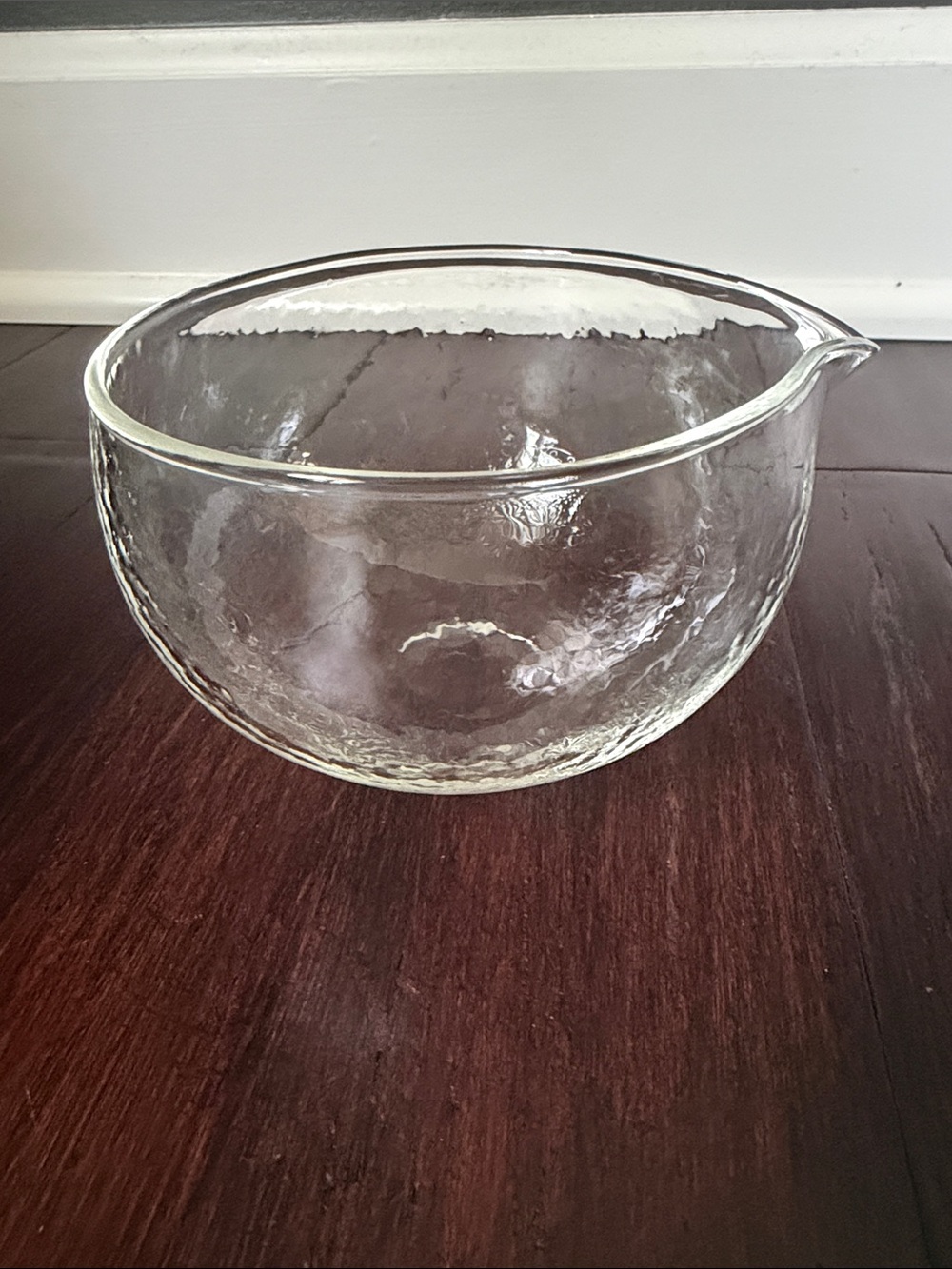Matcha Clear Textured Glass Mixing Bowl with Pour Spout
